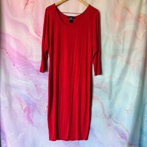 Fashion to Figure 2X Red Dress Curvy Bodycon Professional Preppy Cocktail Party